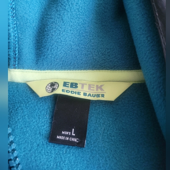 Eddie Bauer EB Tek Jacket Adult Large Anorak Fleece Hooded Hoodie Reinforced - Picture 3 of 4